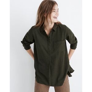 MADEWELL Flannel Ex-Boyfriend Button-Back Shirt S